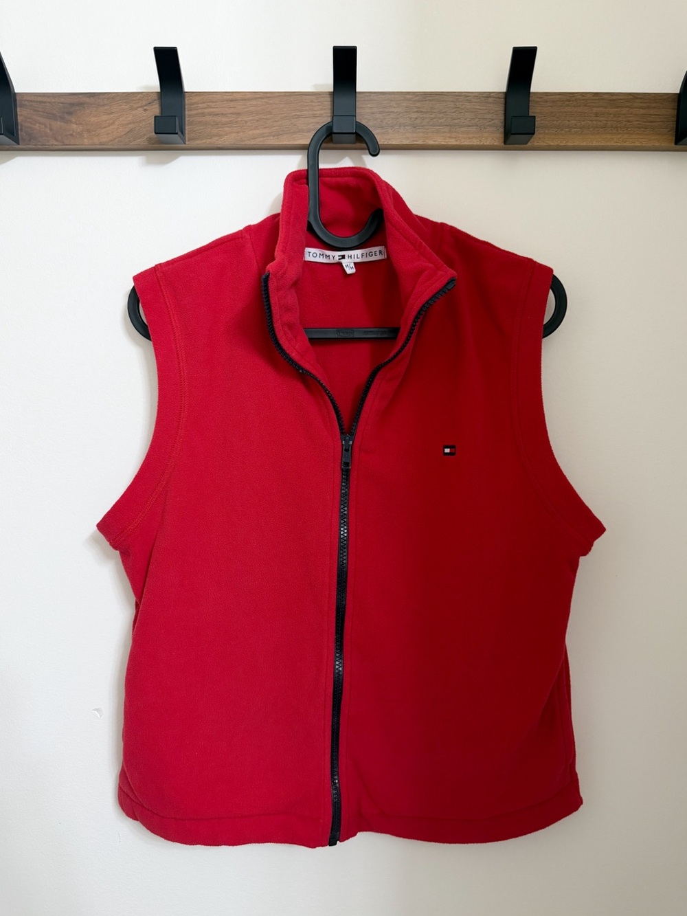 Tommy Hilfiger Red Fleece Zip Vest